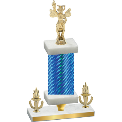 Premium Single Blue Carbon Fiber Victory Academics Trophy