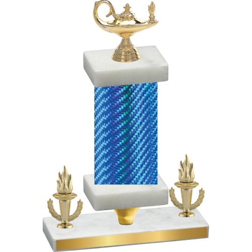 Premium Single Blue Carbon Fiber Victory Academics Trophy