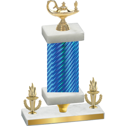 Premium Single Blue Carbon Fiber Victory Academics Trophy