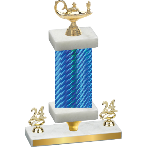 Premium Single Blue Carbon Fiber Year Academics Trophy