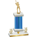 Premium Single Blue Carbon Fiber Year Baseball Trophy