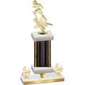 Premium Single Black Glacier Fourth Place Football Trophy