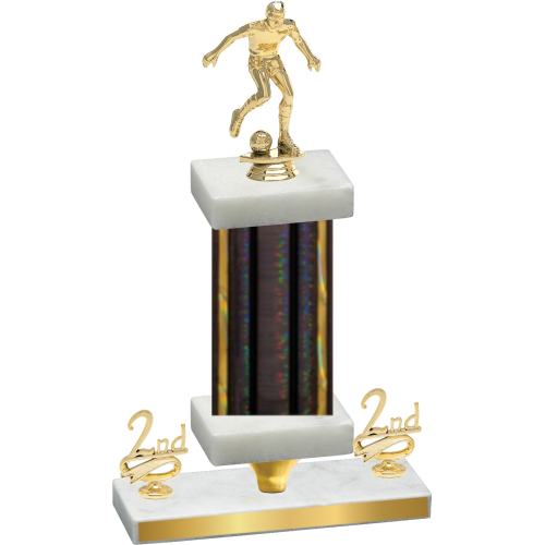 Premium Single Black Glacier Second Place Soccer Trophy