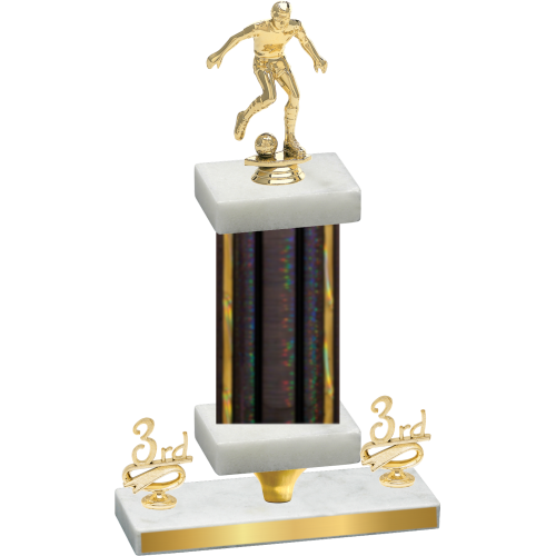 Premium Single Black Glacier Third Place Soccer Trophy