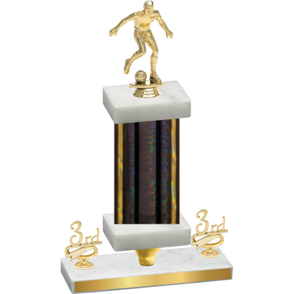 Premium Single Black Glacier Third Place Soccer Trophy