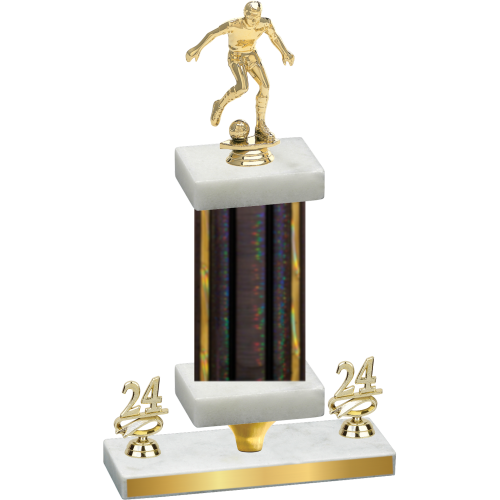 Premium Single Black Glacier Year Soccer Trophy