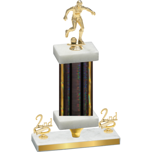 Premium Single Black Glacier Second Place Soccer Trophy