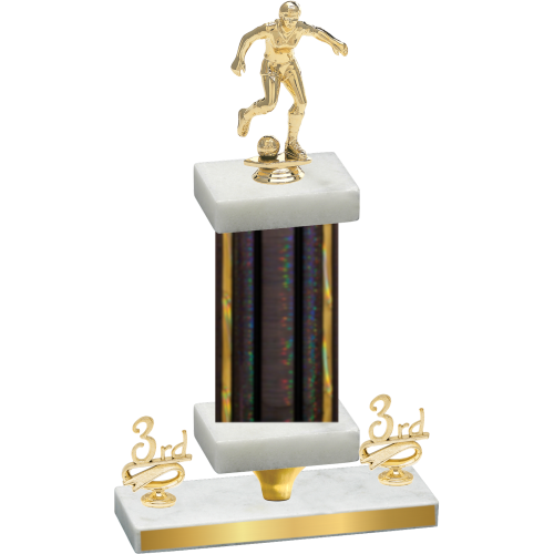 Premium Single Black Glacier Third Place Soccer Trophy
