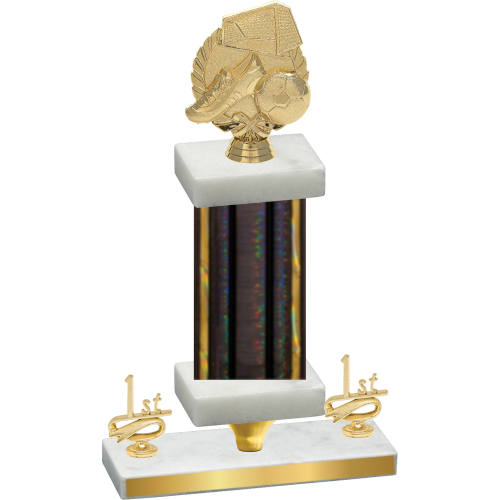 Premium Single Black Glacier First Place Soccer Trophy