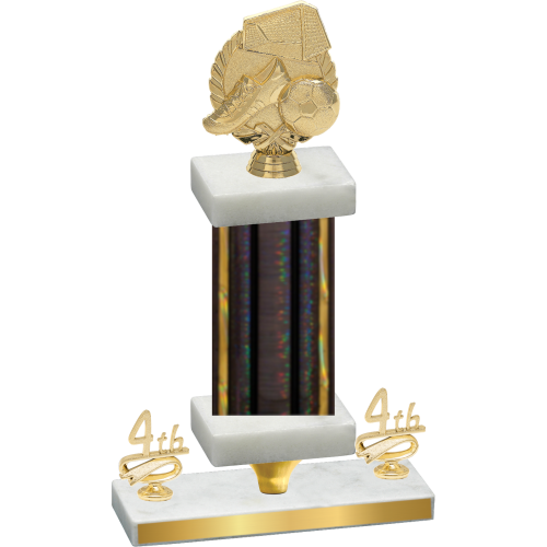 Premium Single Black Glacier Fourth Place Soccer Trophy