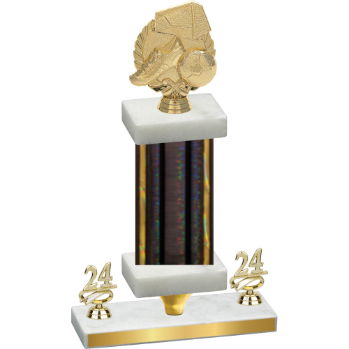 Premium Single Black Glacier Year Soccer Trophy