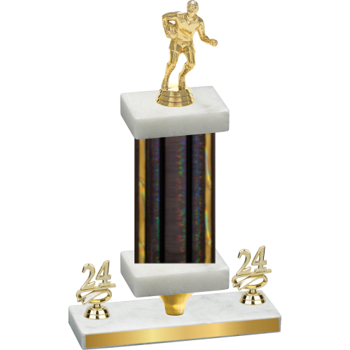 Premium Single Black Glacier Year Rugby Trophy