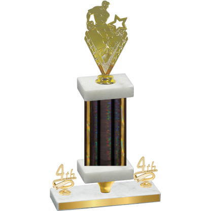 Premium Single Black Glacier Fourth Place Rugby Trophy