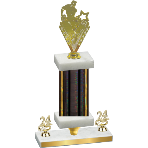 Premium Single Black Glacier Year Rugby Trophy