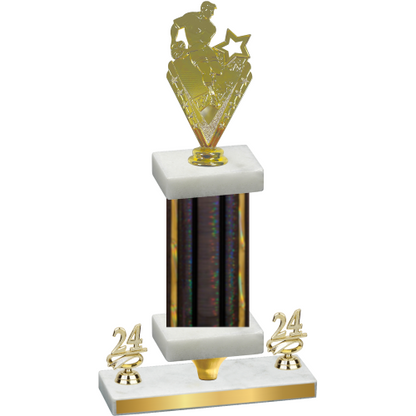 Premium Single Black Glacier Year Rugby Trophy