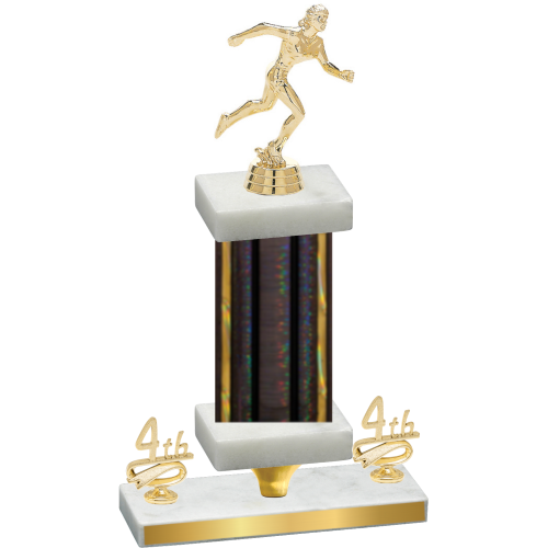 Premium Single Black Glacier Fourth Place Running Trophy
