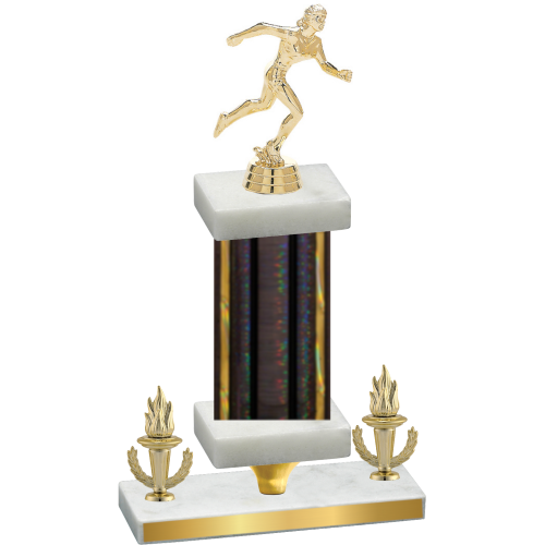 Premium Single Black Glacier Victory Running Trophy