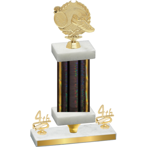 Premium Single Black Glacier Fourth Place Running Trophy