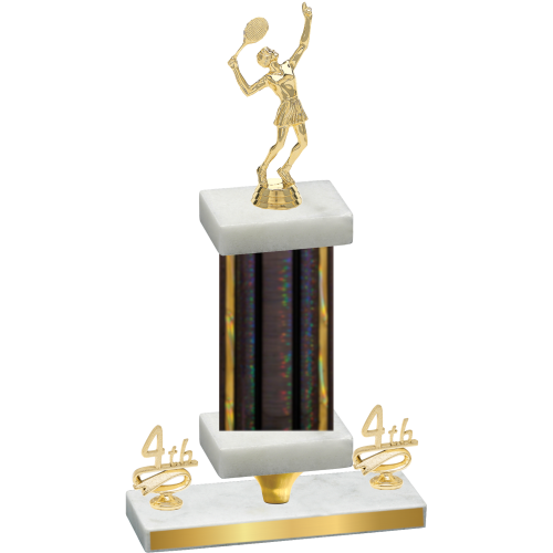 Premium Single Black Glacier Fourth Place Tennis Trophy