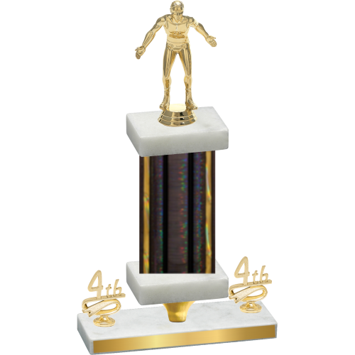 Premium Single Black Glacier Fourth Place Wrestling Trophy