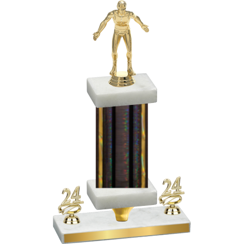 Premium Single Black Glacier Year Wrestling Trophy
