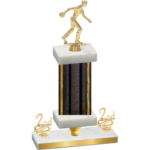 Premium Single Black Glacier Second Place Bowling Trophy