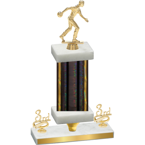 Premium Single Black Glacier Third Place Bowling Trophy