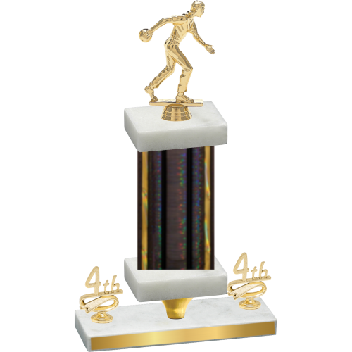 Premium Single Black Glacier Fourth Place Bowling Trophy