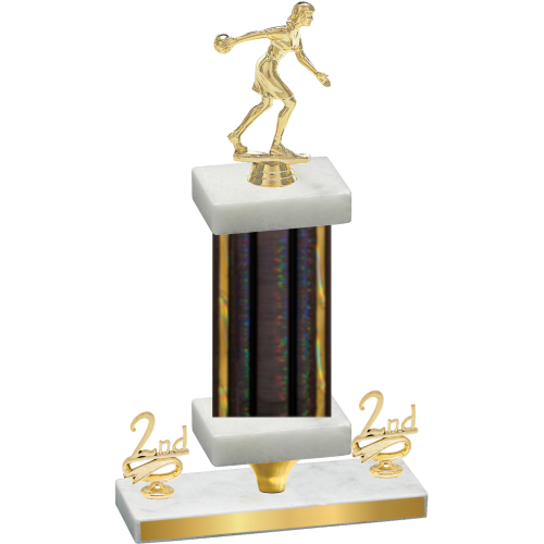 Premium Single Black Glacier Second Place Bowling Trophy