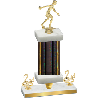 Premium Single Black Glacier Second Place Bowling Trophy