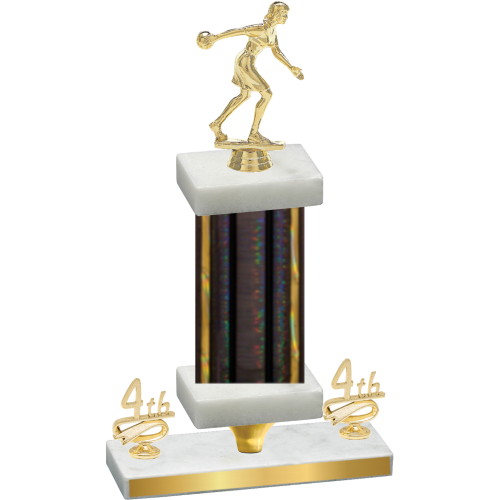 Premium Single Black Glacier Fourth Place Bowling Trophy