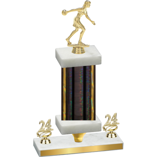 Premium Single Black Glacier Year Bowling Trophy