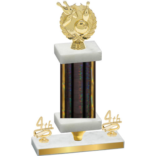 Premium Single Black Glacier Fourth Place Bowling Trophy