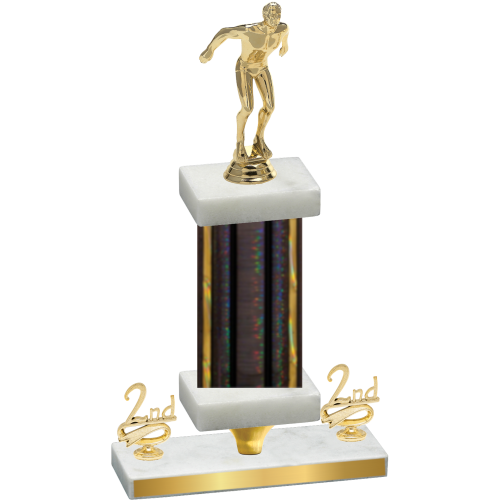 Premium Single Black Glacier Second Place Swimming Trophy