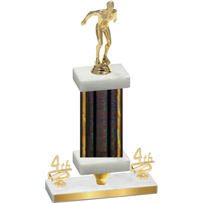 Premium Single Black Glacier Fourth Place Swimming Trophy