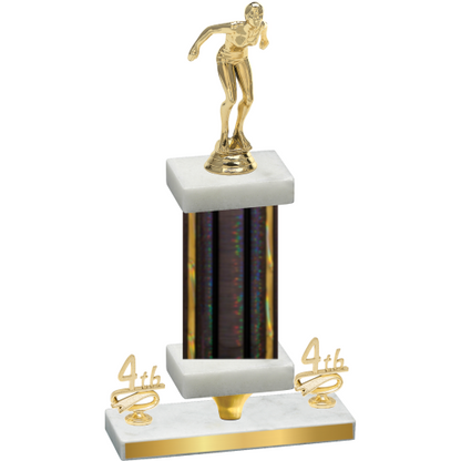 Premium Single Black Glacier Fourth Place Tennis Trophy