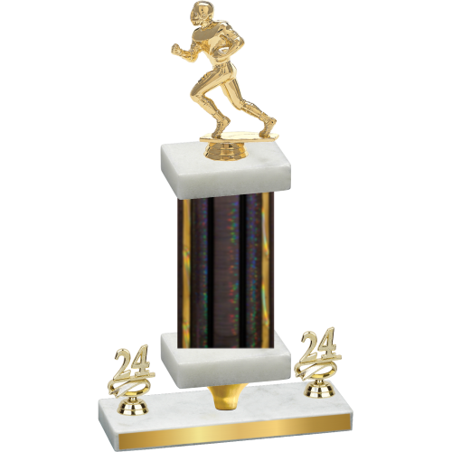 Premium Single Black Glacier Year Football Trophy
