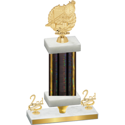Premium Single Black Glacier Second Place Swimming Trophy