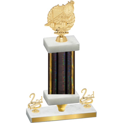 Premium Single Black Glacier Second Place Swimming Trophy