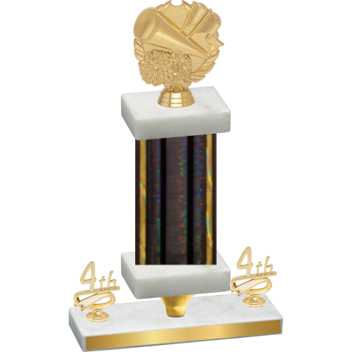 Premium Single Black Glacier Fourth Place Cheerleading Trophy