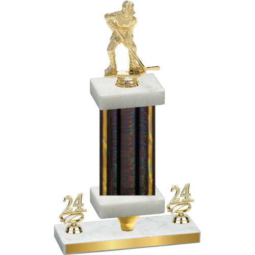 Premium Single Black Glacier Year Hockey Trophy