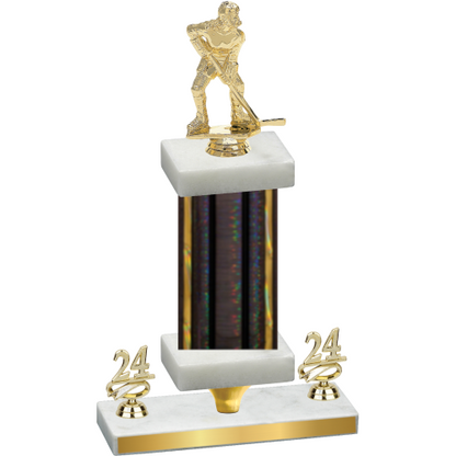 Premium Single Black Glacier Year Hockey Trophy
