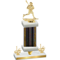 Premium Single Black Glacier First Place Lacrosse Trophy