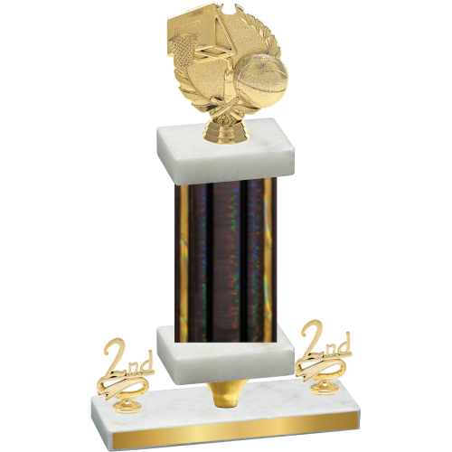 Premium Single Black Glacier Second Place Basketball Trophy