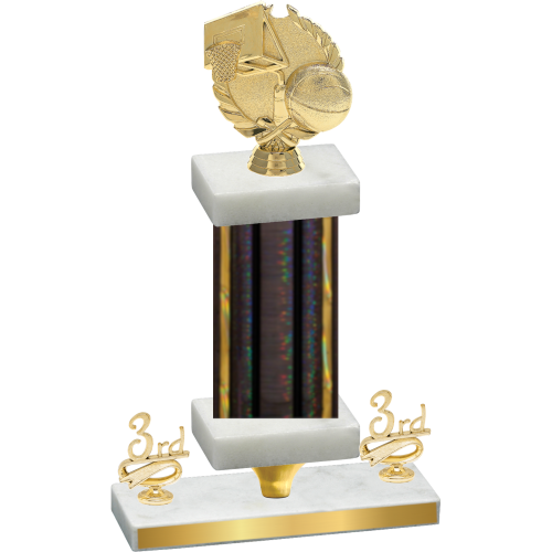 Premium Single Black Glacier Third Place Basketball Trophy