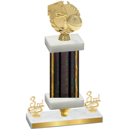Premium Single Black Glacier Third Place Basketball Trophy