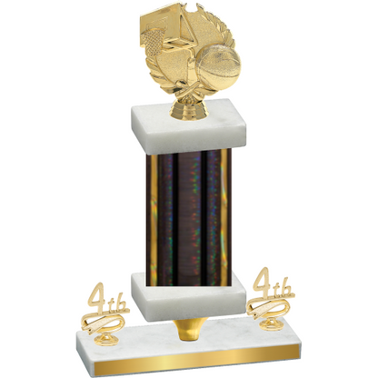 Premium Single Black Glacier Fourth Place Basketball Trophy