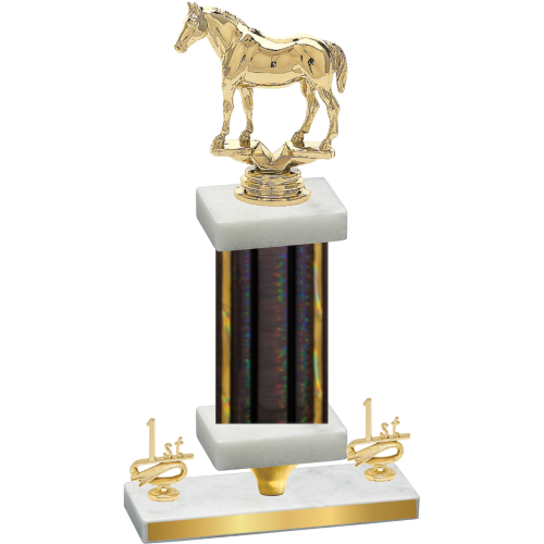 Premium Single Black Glacier First Place Horses Trophy