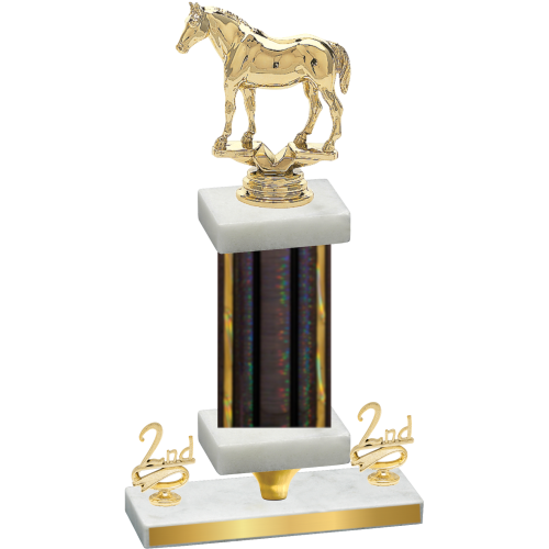Premium Single Black Glacier Second Place Horses Trophy