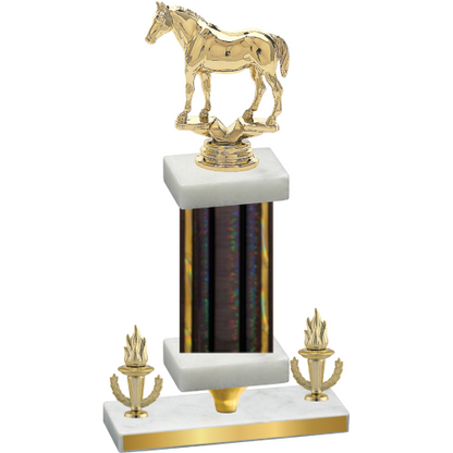 Premium Single Black Glacier Victory Horses Trophy